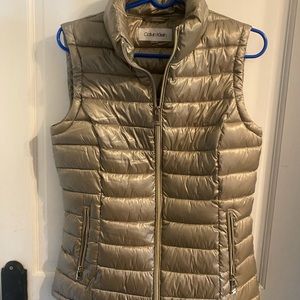 Calvin Klein Silver gray puff vest…Size small
